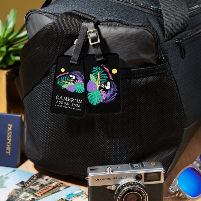 Jordnötter | Cowabunga Snoopy Bagagebricka (Fram & Baksida)