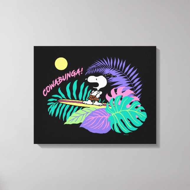 Jordnötter | Cowabunga Snoopy Canvastryck (Framsida)