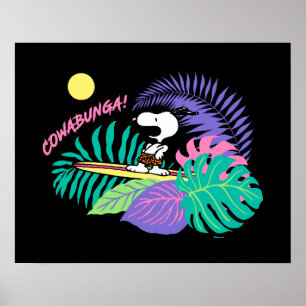 Jordnötter   Cowabunga Snoopy Poster