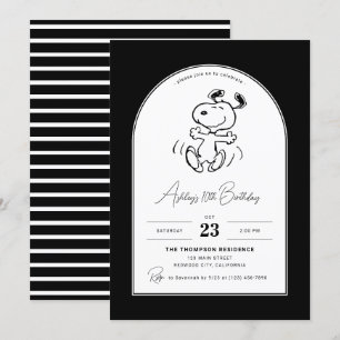 Jordnötter   Dansking Snoopy Birthday Inbjudningar
