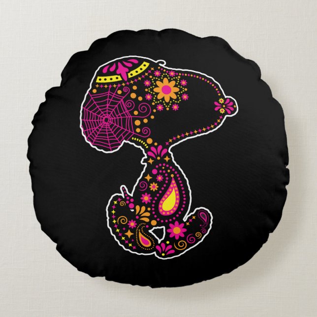 Jordnötter | Dekorerad dag i Hund Rund Kudde (Framsidan)