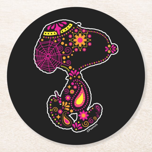 Jordnötter | Dekorerad dag i Hund Underlägg Papper Rund (Framsidan)