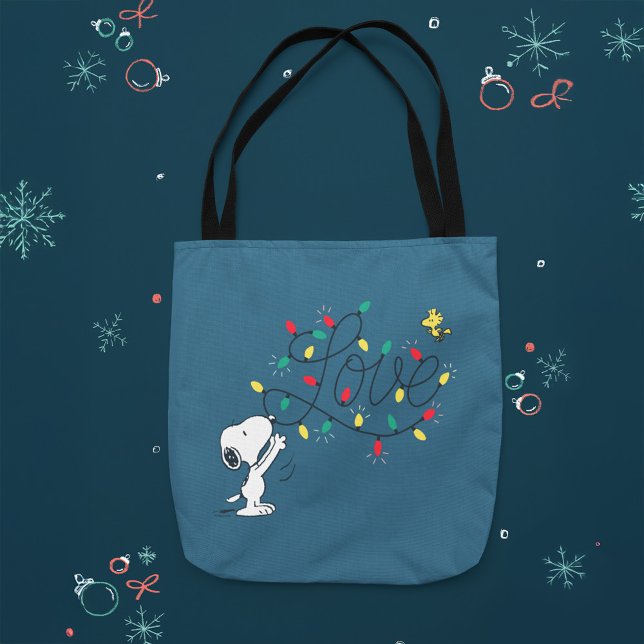 Jordnötter | Dekorering av sofip- och trävaror Tygkasse (Tote bag on holiday background)