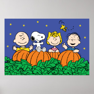 Jordnötter   Den Underbara pumpkin Charlie Brown Poster