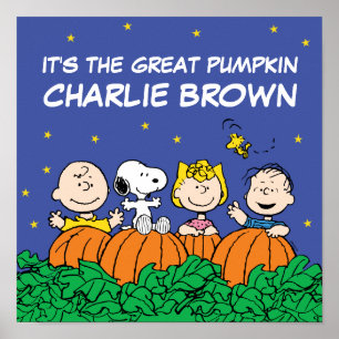 Jordnötter Den Underbara pumpkin Charlie Brown Poster