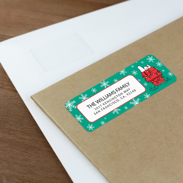 Jordnötter | Doghus med Ljus Returadress Etikett (Label on envelope)