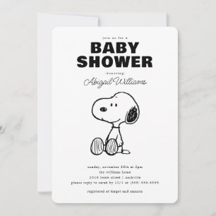 Jordnötter   enkel noopy Baby Shower Inbjudningar