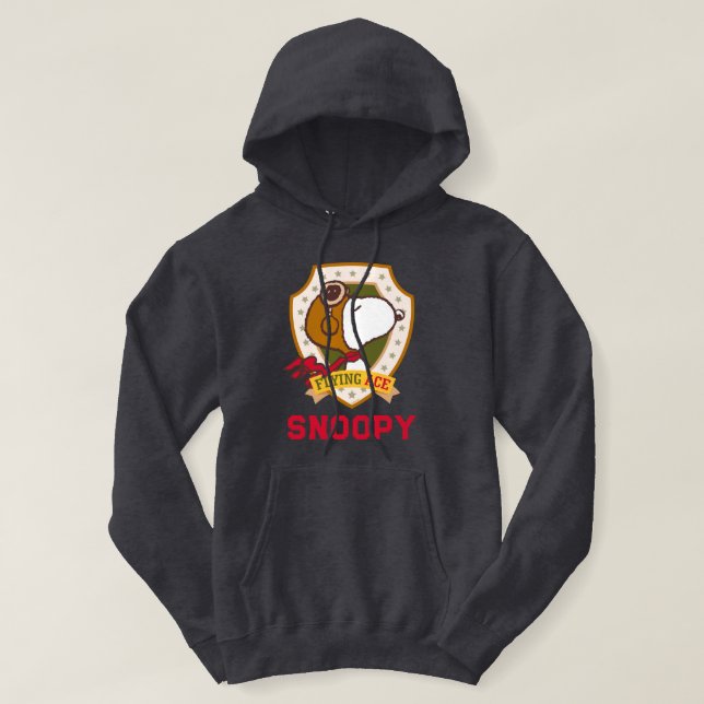Jordnötter | Flygande snoopy Ace Badge Hoodie (Design framsida)