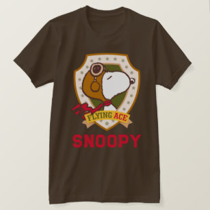 Jordnötter   Flygande snoopy Ace Badge T Shirt