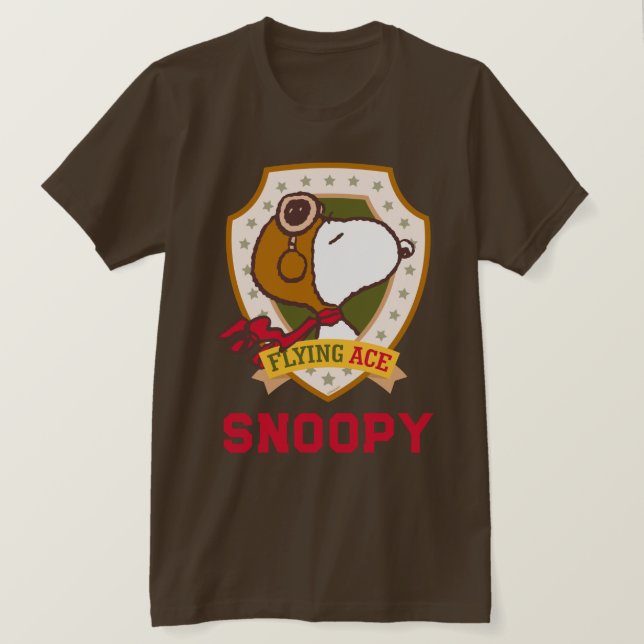 Jordnötter | Flygande snoopy Ace Badge T Shirt (Design framsida)