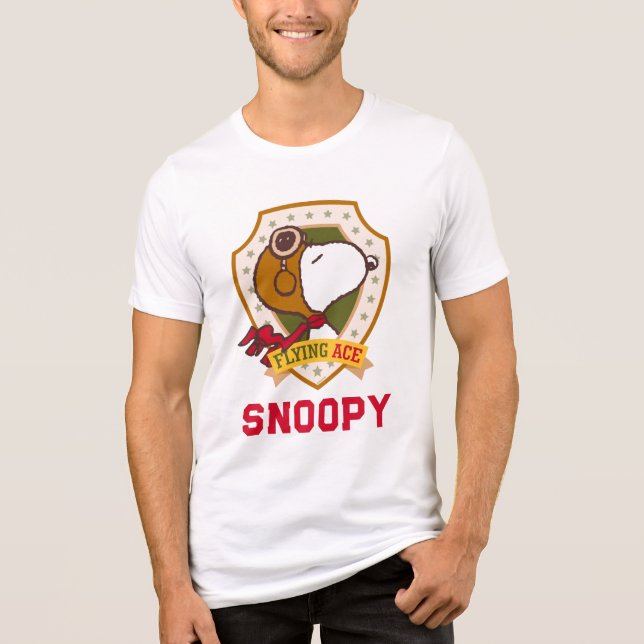 Jordnötter | Flygande snoopy Ace Badge T Shirt (Framsida)