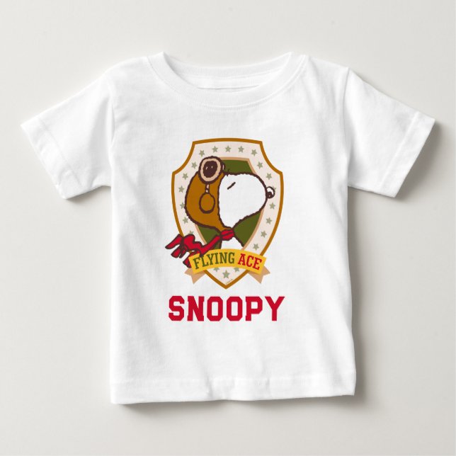 Jordnötter | Flygande snoopy Ace Badge T Shirt (Framsida)