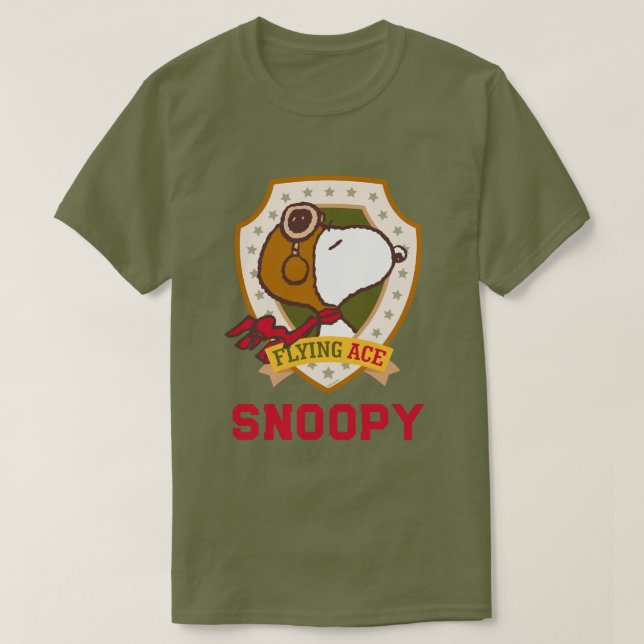 Jordnötter | Flygande snoopy Ace Badge T Shirt (Design framsida)