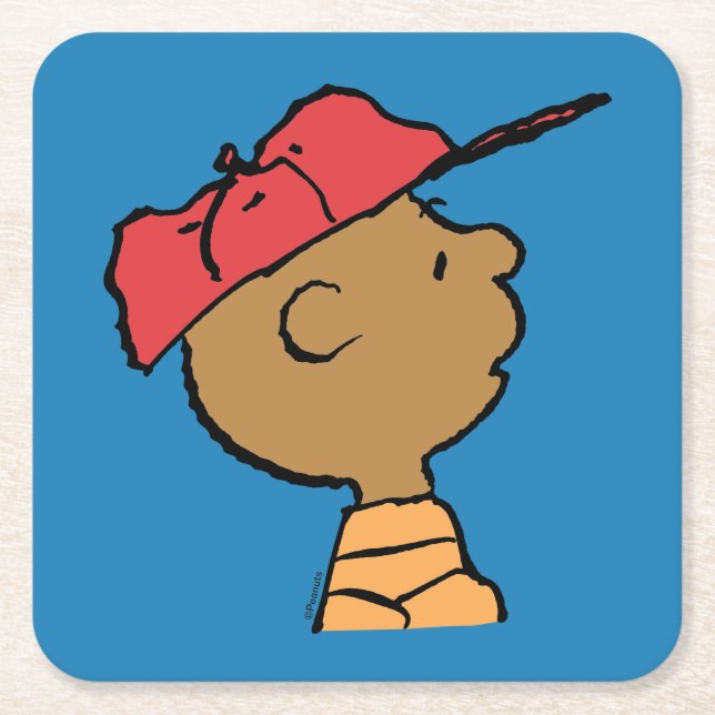 Jordnötter | Franklin Baseball Cap Underlägg Papper Kvadrat (Framsidan)