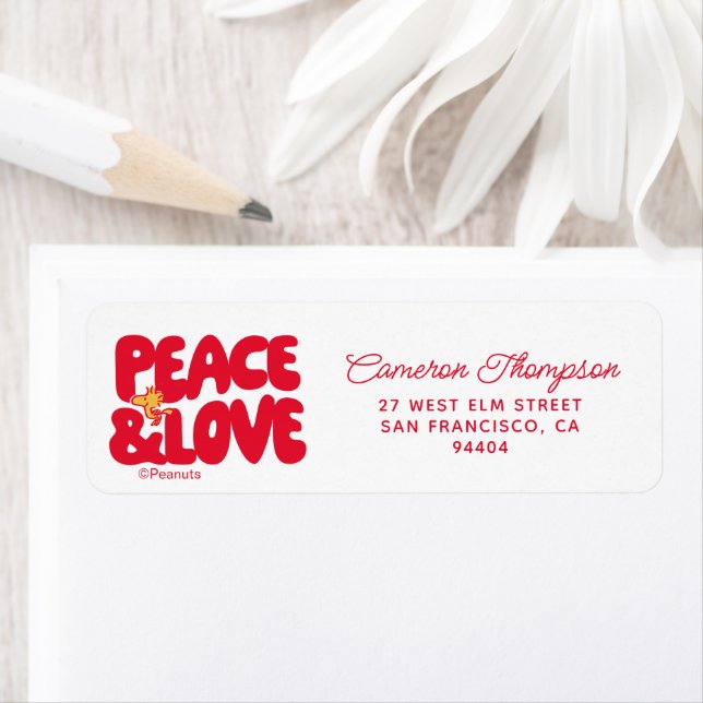 Jordnötter | Fred och Kärlek Woodstock Returadress Etikett (Insitu)