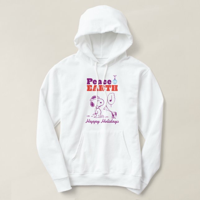 Jordnötter | Fred på jorden Snoopy & Woodstock Hoodie (Design framsida)