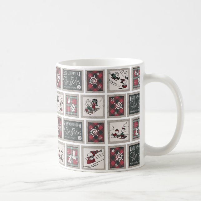 Jordnötter | Gamla Fashiated Sleigh Rides Mönster Kaffemugg (Höger)