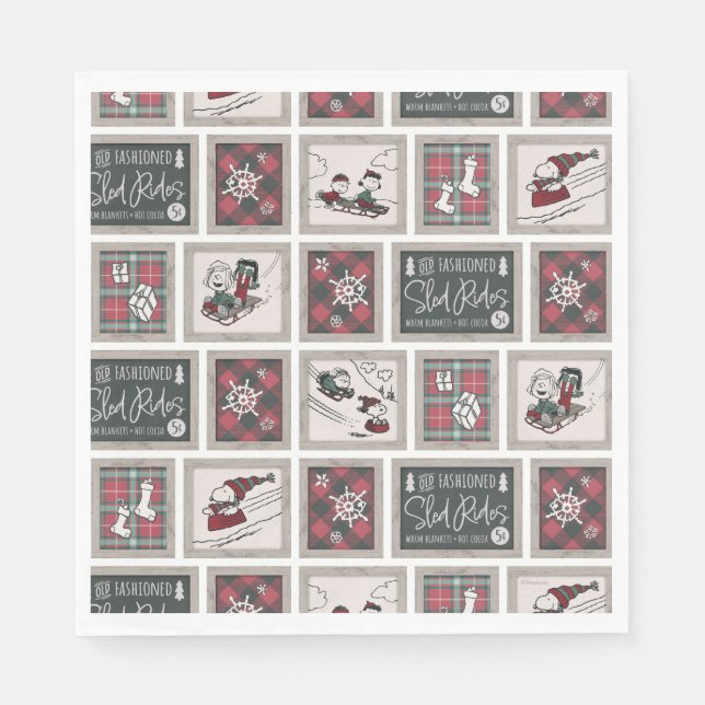 Jordnötter | Gamla Fashiated Sleigh Rides Mönster Pappersservett (Framsidan)