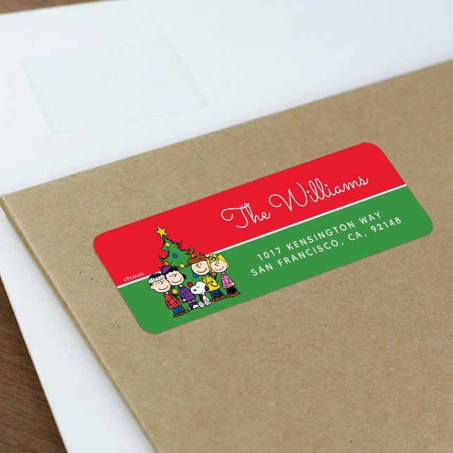 Jordnötter | Gang runt Julgran Returadress Etikett (Label on envelope)