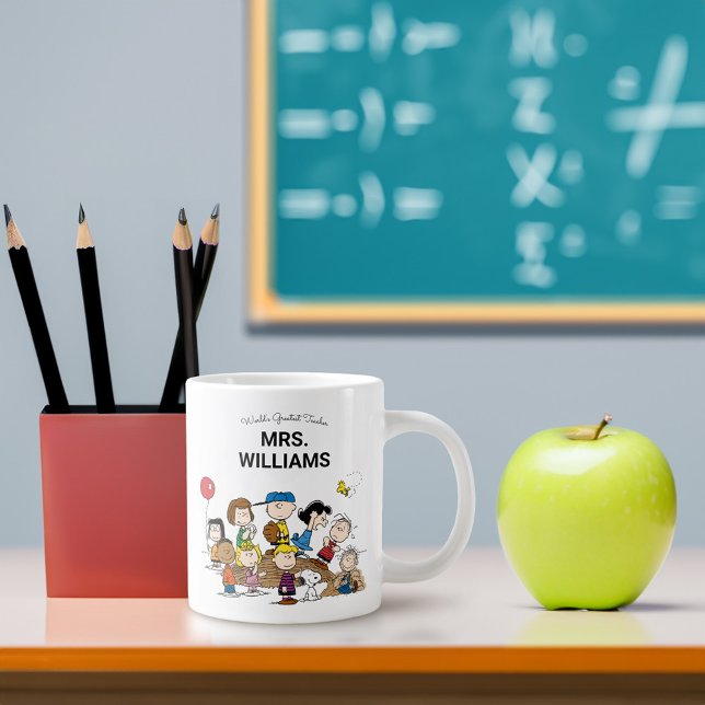 Jordnötter | Gang Underbarare lärarPersonligen Jumbo Mugg (Mug on desk)