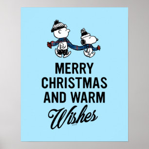 Jordnötter   God jul Snoopy & Charlie Brown Poster