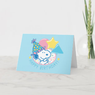 Jordnötter   Grattis på födelsedagen Snoopy Balloy Kort