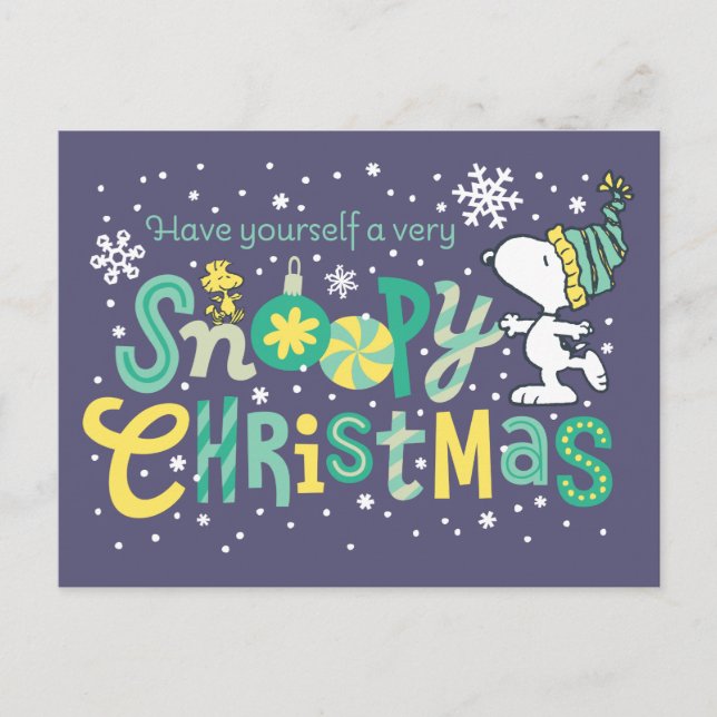 Jordnötter | Ha en mycket snoopisk jul Helg Vykort (Framsida)