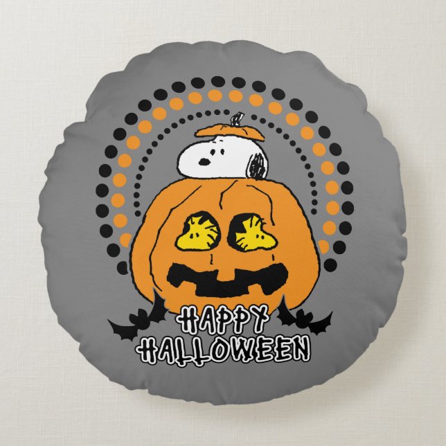 Jordnötter | HAPPY HALLOWEEN Rund Kudde (Framsidan)