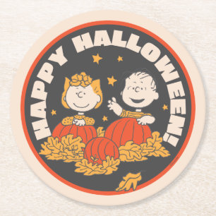 Jordnötter Happy halloween Sally & Linus Underlägg Papper Rund