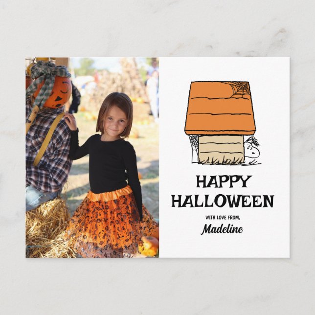 Jordnötter | Happy halloween Snoopy Doghouse Helg Vykort (Framsida)