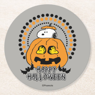 Jordnötter   HAPPY HALLOWEEN Underlägg Papper Rund