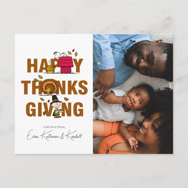 Jordnötter | HAPPY THANKSGIVING Helg Vykort (Framsida)