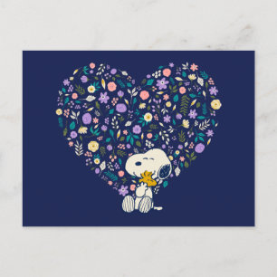Jordnötter i blom Snoopy & Woodstock Hjärta Vykort