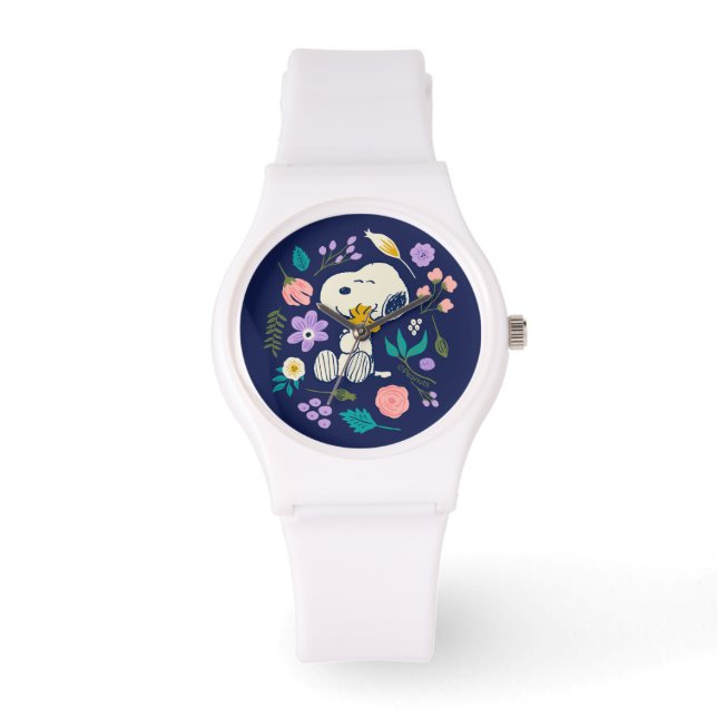 Jordnötter i Bloom | Snoopy & Woodstock Flower Hug Armbandsur (Framsida)