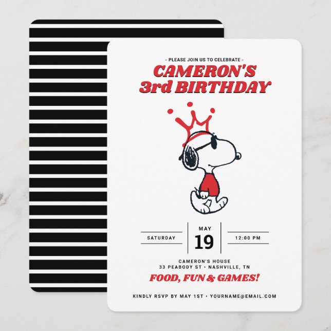 Jordnötter Joe Coola Birthday-inbjudan Inbjudningar (Fram/baksida)