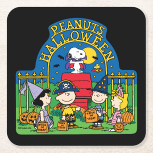 Jordnötter   Jordnötter Halloween Underlägg Papper Kvadrat