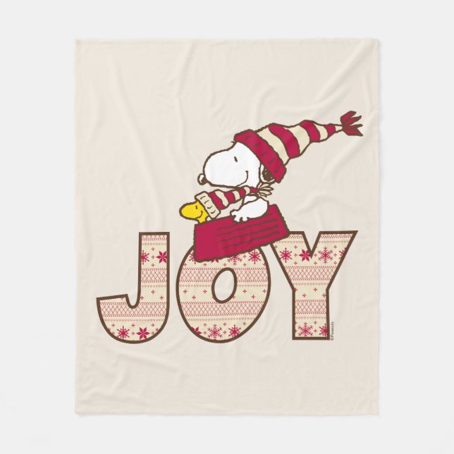 Jordnötter | Joy Sled Ride & Snoopy & Woodstock Fleecefilt (Framsidan)