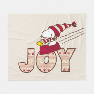 Jordnötter Joy Sled Ride & Snoopy & Woodstock Fleecefilt