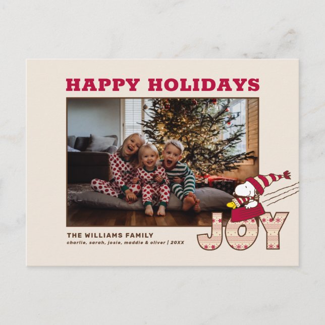 Jordnötter | Joy Sled Ride & Snoopy & Woodstock Helg Vykort (Framsida)