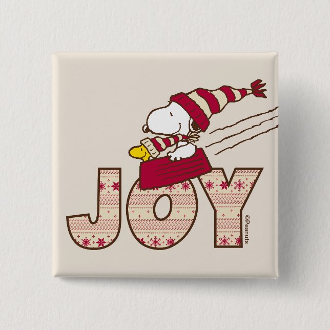 Jordnötter | Joy Sled Ride & Snoopy & Woodstock Knapp (Framsida)