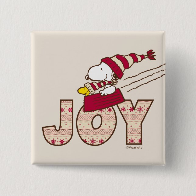 Jordnötter | Joy Sled Ride & Snoopy & Woodstock Knapp (Framsida)