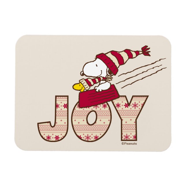 Jordnötter | Joy Sled Ride & Snoopy & Woodstock Magnet (Horisontell)