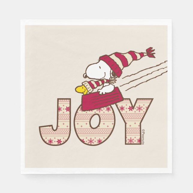 Jordnötter | Joy Sled Ride & Snoopy & Woodstock Pappersservett (Framsidan)