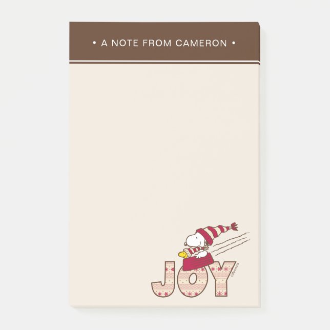 Jordnötter | Joy Sled Ride & Snoopy & Woodstock Post-it Block (Framsida)