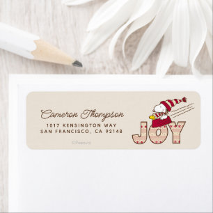 Jordnötter Joy Sled Ride & Snoopy & Woodstock Returadress Etikett