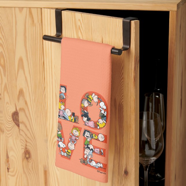 Jordnötter - KÄRLEK Kökshandduk (Thirds Fold)