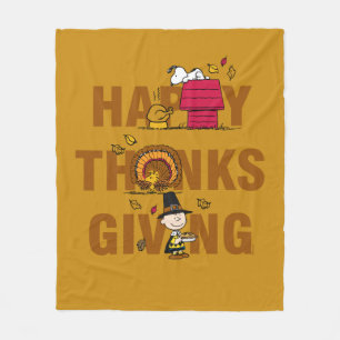 Jordnötter Kombination av Happy thanksgiving Fleecefilt