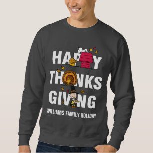 Jordnötter Kombination av Happy thanksgiving Lång Ärmad Tröja