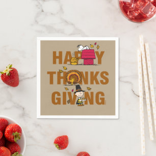 Jordnötter Kombination av Happy thanksgiving Pappersservett