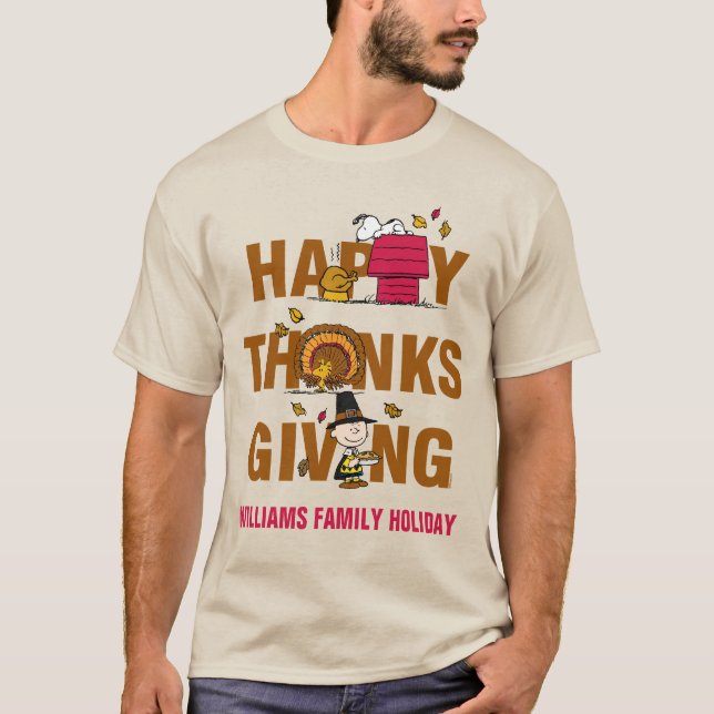 Jordnötter | Kombination av Happy thanksgiving T Shirt (Framsida)